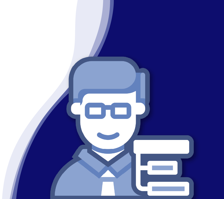 Bernhard Maier smiles at the camera. He is wearing a white shirt with an open collar. He has short, dark brown hair and a slight shadow of a beard. The background has a modern design with curved waves in dark blue, white and light blue.